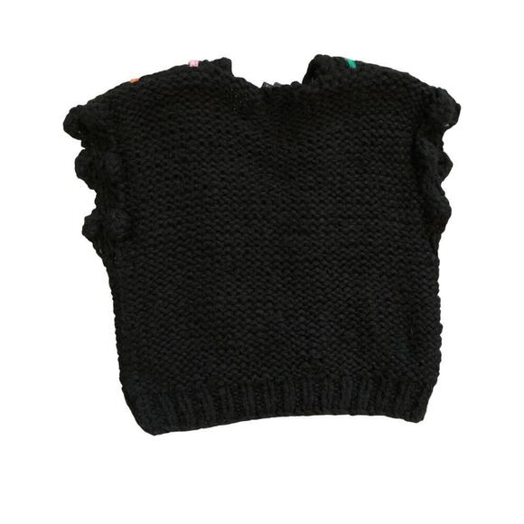 Maeve Womens Knit Bauble Oversized Vest One Size Black Colorful - Picture 7 of 9